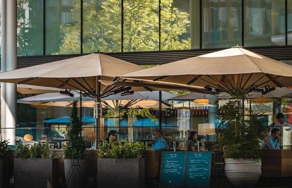 Make your business's outdoor space seem better with stylish shop awnings and commercial parasols.