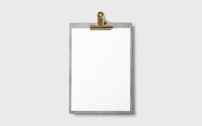 A blank clipboard on a gray background