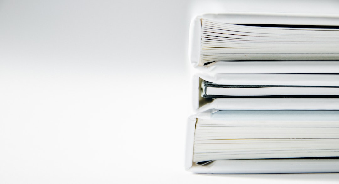 Stack of binders with blank spines